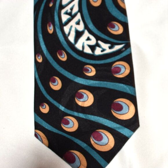 Vintage 1980's Lakeside Apparel Tom & Jerry Art Deco Designs Silk Tie - Picture 4 of 5